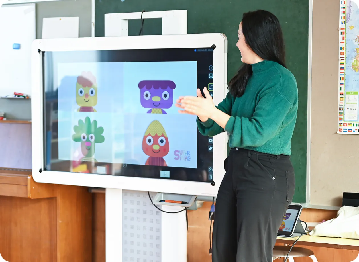 英語あそびの園児たち